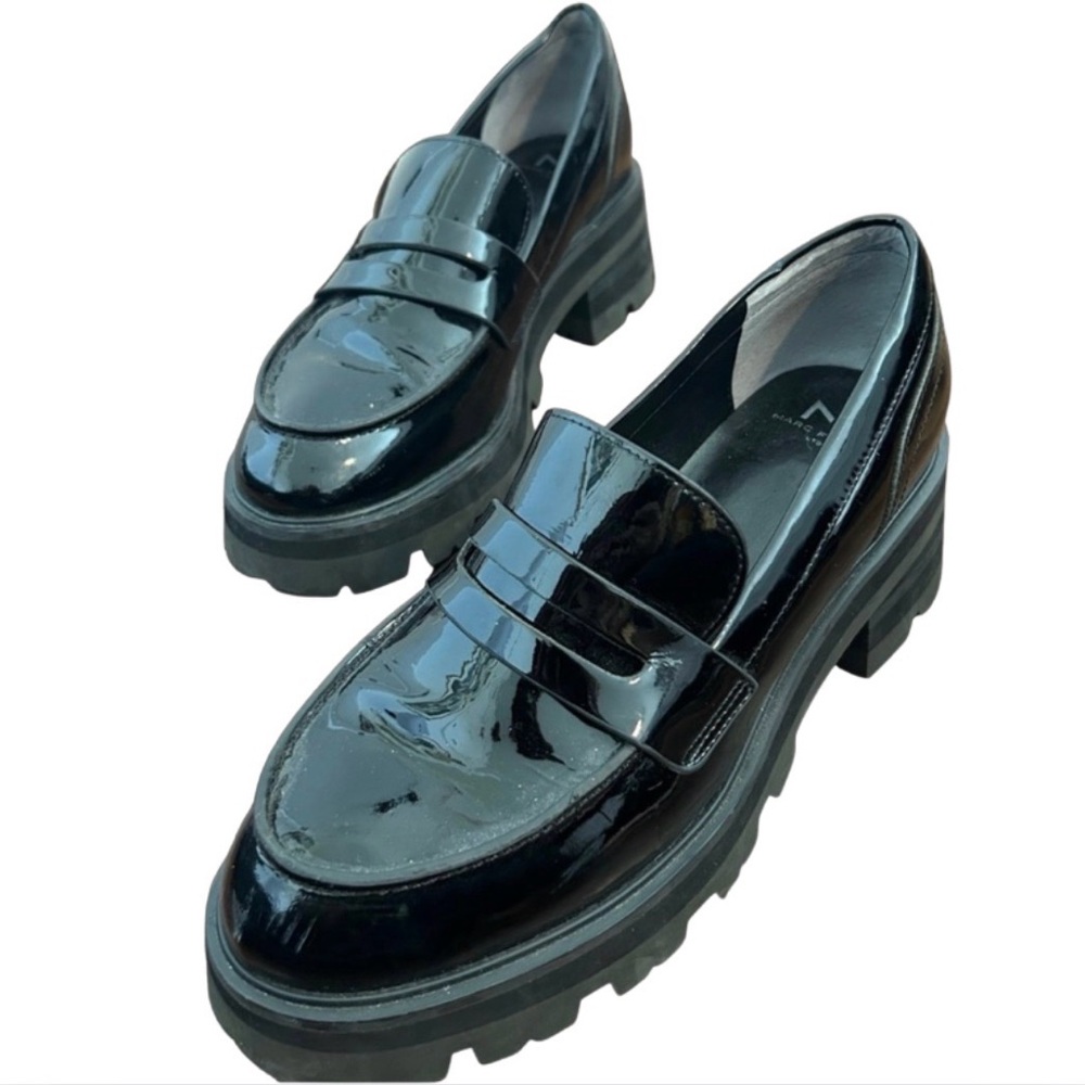 Marc Fisher Chunky Patent Loafers — Size 7.5M, Black